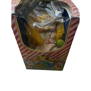 Vintage Fruit Kids Doll with Fruit Scented Brooch Original Box Retro 80s Style